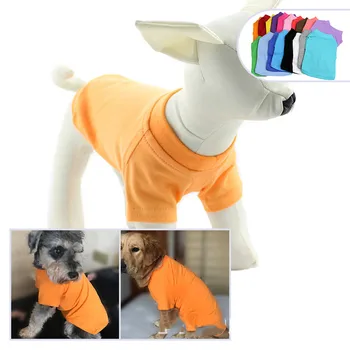 Pet Tøj beklædning Dog T-shirt i Bomuld T-shirt Stor Hund, sort / hvid T-shirt ensfarvet Forår/Sommer Stil 151502