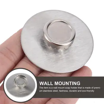 5x5cm Kreative Magnetiske Sæbe Indehavere Badeværelse Væggen Hænger Soap Box sugekop Rack Sølv 151798