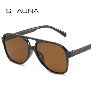 SHAUNA Retro Dobbelt Broer Pilot Kvinder Solbriller Mode Gradient Brillerne Mænd Candy Farve Nuancer UV400 Tendenser Sol Briller 152028