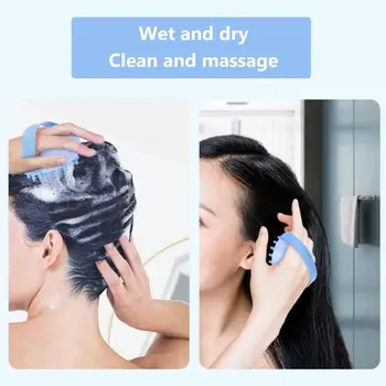 Hår Hovedbund Massageapparat Håndholdte Massere Hovedbunden Blød Silikone Shampoo Børste Hår Kam for at Pleje Hovedbunden Hår Rengøring og Massager