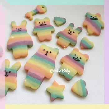 Rainbow Bear Kanin Cookie Cutter Skimmel 3D Sukker håndværk Wienerbrød, Kiks Fondant Kage Bagning Skimmel DIY Kage Udsmykning Af