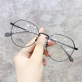 2021 Unisex Runde Nærsynethed Briller til Mænd, Kvinder Retro Metal-Frame Briller Anti Blå Lys Nærsynet Eyewear Briller -1.0 ~-6.0