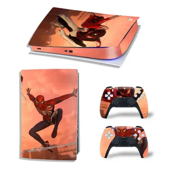 Marvel Iron Man PS5 Digital Edition Hud Decal Sticker Cover til PlayStation 5 Konsol og 2 Controllere PS5 Skin Sticker Vinyl
