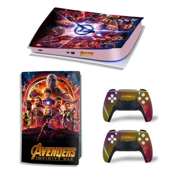 Marvel Iron Man PS5 Digital Edition Hud Decal Sticker Cover til PlayStation 5 Konsol og 2 Controllere PS5 Skin Sticker Vinyl