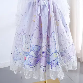 Japansk JSK kawaii lolita pige sød kjole sød udskrivning blonder Gotiske vicotrian gothic lolita kjole uden Ærmer loli cosplay 153405