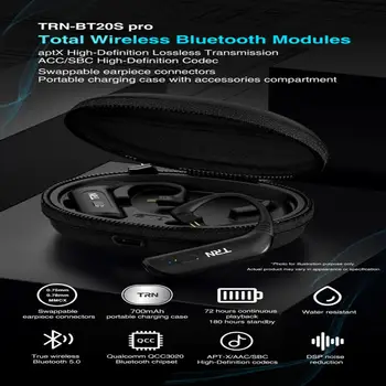 TRN BT20S PRO Bluetooth Headset Opgradere TWS Trådløse Bluetooth Stereo Hovedtelefoner Sport Øresnegl I Øret Hovedtelefoner Til Smart Phone