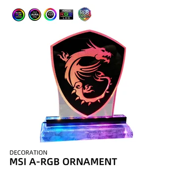 MSI Figur A-RGB 5V3Pin LED Akryl belysningspanelet Rainbow Belysning PC vandkøling Brugerdefinerede MOD Magic Dragon Dekoration 154010