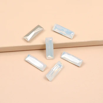 YANRUO 4547 Hvid Opal Farve Prinsesse Baguette Form Søm Rhinestone Høj Kvalitet Perler Til 3D Nail Art Dekoration Tilbehør