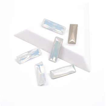 YANRUO 4547 Hvid Opal Farve Prinsesse Baguette Form Søm Rhinestone Høj Kvalitet Perler Til 3D Nail Art Dekoration Tilbehør