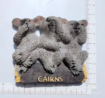 3D Harpiks køleskabsmagneter Australien Kangaroo Køleskab Indsætte Søde Koala Besked Klistermærker Cairns Mijas Dutback Part Souvenir -