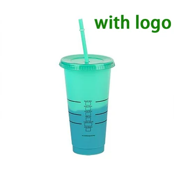 710ml Halm Kop Med Låg Farve Skiftende Kaffe Kop Med Logo Genanvendelige Plast Kopper Kaffe Kop Tumbler Mat Finish kaffebæger