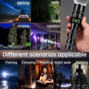 CEHOLYD LED Lommelygte L2 10000 Lumens Professionel brænder for Taktisk Jagt Fiskeri Lys USB-Genopladelig Vandtæt 155015