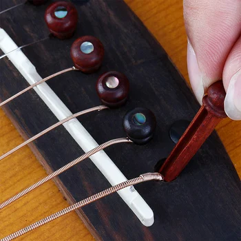 6stk/sæt Guitar Bridge Pin-Træ-Akustiske Guitar Møtrik Guitar Bridge Pin Set med Aftrækker String Instrument Pind DIY Tilbehør