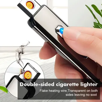 Elektrisk Lysere Touch Screen Genopladelige Lettere USB Charge Lightere omgivende luft. flammeloes Vindtæt Metal Cigaret Lettere For Mænd