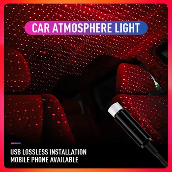 Auto Omgivende Lys Bil Stjerneklar USB-Modificeret Tag boligindretning Lampe Stjerne Himmel Loft Projektor Gratis Installation af Lys