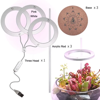 5V USB Vokse Lys med Timer Fulde Spektrum Phytolamp for Planter Blomst, Frø, Plante Vokse Lampe til Indendørs Plante, Kødfulde Udfylde Lys 156021