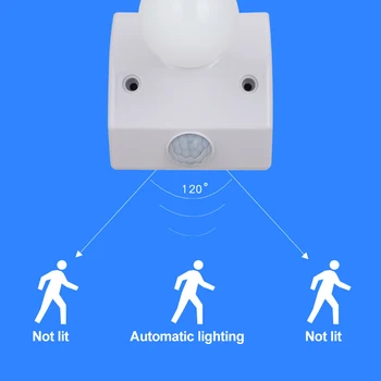 E27 PIR Motion Infrarød Sensor Stikket LED Lampe Base Holder Justerbar lys Kontrol Skifte til Kælderen Spisekammer Socket