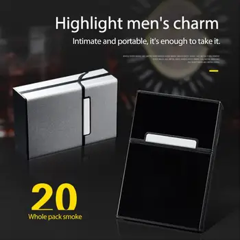 NYE Hold Cigar Aluminium, Børstet Guld 20 Cigaret med Tobak Indehaveren Lomme Max Storage Container Metal Magnetisk Spænde