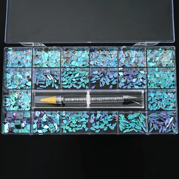 1 Kasse Søm Rhinestones +1stk Øremærkninger Pen Picker Flatback Crystal Multi-Figurer Tilbehør til Nail Art Dekoration Glas Sten VI-E5