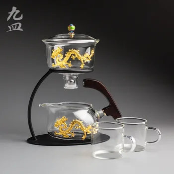 Direkte salg kreative glasplade automatisk te-sæt Zen dovne temaskine magnetiske semi-automatisk Kung Fu te sæt