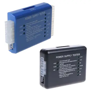 1stk NYE Sort PC 20 24 Pin PSU SATA Power Supply Tester