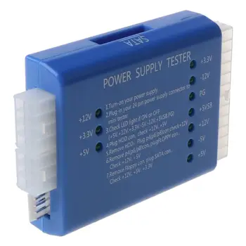 1stk NYE Sort PC 20 24 Pin PSU SATA Power Supply Tester