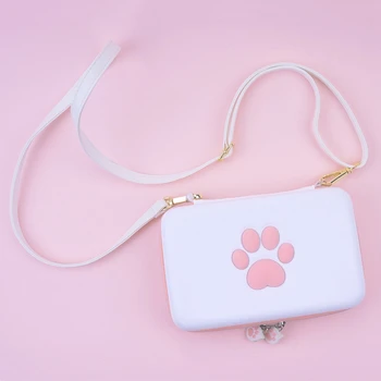 Velegnet til Nintendo Skifte opbevaringspose Pink og Hvid Kat Klo Bærbare Beskyttelse Taske