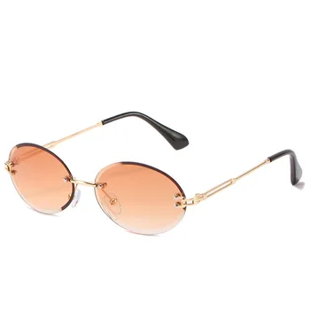 2021 Nyt Brand, Design, Mode Små Rammeløse SunglassesMen Og Kvinder Ocean Trimning Linser Metal Bøjning UV400 Briller 157449