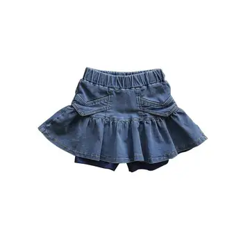 2021 Baby Piger, Af Denim Shorts Sommer Børn Børn Denim Culotte Piger Bukser-Nederdel Sy Patchwork Mini Plain Jeans, Nederdele 157512