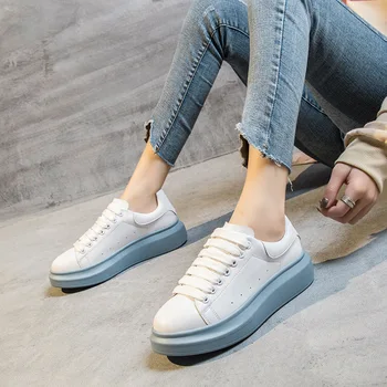 Fujin Shoe Women 2021 New White Sneakers Female Fashion Breathable Flat Zapatos De Mujer Platform Ladies Casual Tennis Loafers 157788