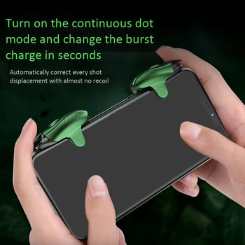 Mobile Spil Controller Gamepad L1R1 Udløse Mål Knappen Shooter Joysticket for PUBG Op til 30 Klik Per Sekund Grøn
