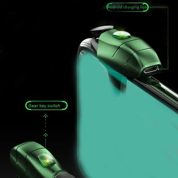 Mobile Spil Controller Gamepad L1R1 Udløse Mål Knappen Shooter Joysticket for PUBG Op til 30 Klik Per Sekund Grøn