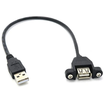 USB-Panel Mount Skrue Lås USB 2.0 EN Mand Til En Kvinde forlængerkabel med M3 Skruer 100CM 1581