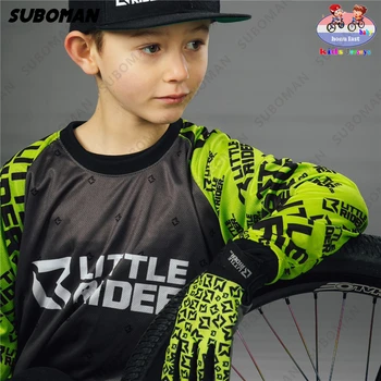 Suboman 2021 Quick Step Børn Cykling mtb Tøj Korte Ærmer Dreng Jersey Sat Enduro Børn Verdensmester Team Cykel Uniform