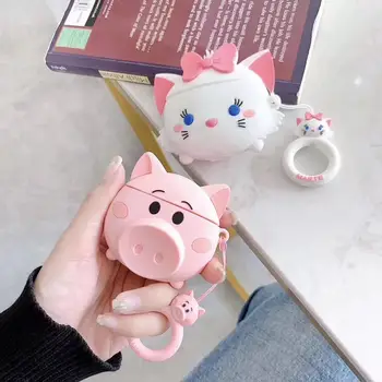 Luksus 3D-Nye Kreative Søde Piggy Kitty Bluetooth Hovedtelefon Dække Egnet Til Airpods 1/2 Silikone Øretelefon Dække 158973