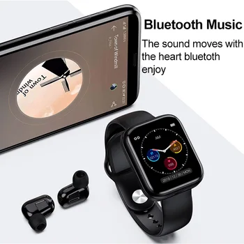Smart Ur X5 TWS Bluetooth-Headset, Trådløse Hovedtelefoner To i en 1.54 tommer Opkald, Musik, Sport Band Smartwatch Til Android, IOS