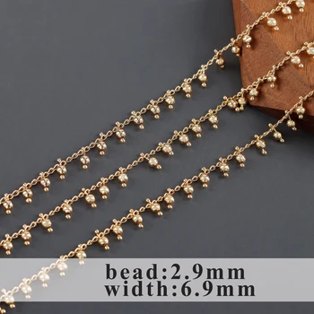 GUFEATHER C223,diy kæde,18k forgyldt kobber,metal,plast perler,smykker resultater,diy armbånd, halskæde,smykker at gøre,1m/masse 159005