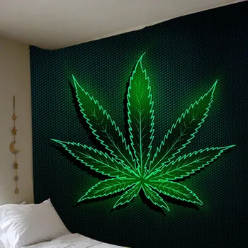 Nye 3D-Print Maple Leaf Væggen Hænger Tapetet Soveværelse Indretning hjems Indretning Vægtæpper Hippie Dekoration til Soveværelse Tapiz Forhold