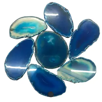 Agat Skive Coaster Brasilien Rå Ædelsten Julegave Crystal Ornament Hjem Dekoration Natur Farverige Alagate Perle Poleret Qu