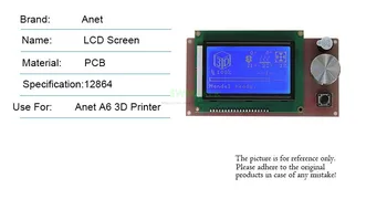 Anet A6 A8 3D-printer Dele LCD-12864 Smart Skærm med kabler til RAMPER 1.4 LCD-kontrolpanel blå skærm 159599