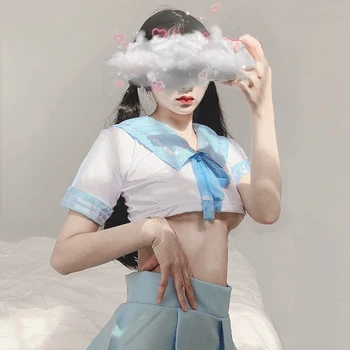 Blå Søde Skolepige Sailor Uniform-Sexy Rolle Spiller Undertøj Nightdress Temptaion Dejlig Japansk-stil Pirring Sjove Søde Z11Y