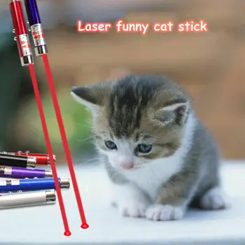 1Pc 5MW Mini Rød Laser Pointer Pen & Hvid LED-Lys Pet Cat Toy Nøglering Sjove Kat Interaktive Toy Lys Pen Pet Supplies 159679