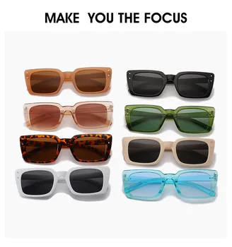 2021 Kvadrat Retro Solbriller Kvinder Vintage Lille Rektangel Solbriller Til Kvinder/Mænd Luksus Mærke Briller Oculos De Sol