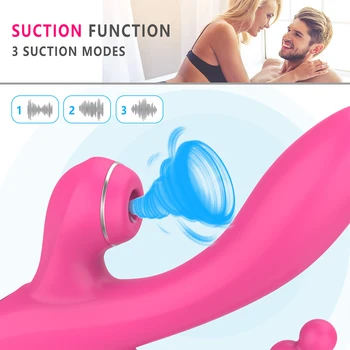 3 I 1 Sugende Vibator Sex Legetøj Til Kvinder, Par Hurtige Orgams Sexshop Klitoris G-spot Oral Sugning stimulator Voksen produkter 160836