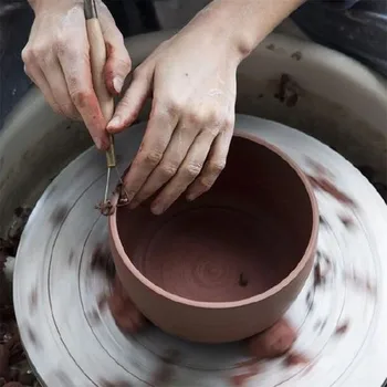 42pcs Kunst Håndværk Ler Skulptur Værktøjer Keramik Carving Værktøj, Keramik & Keramik Keramik Træ-Håndtag modellervoks Værktøjer