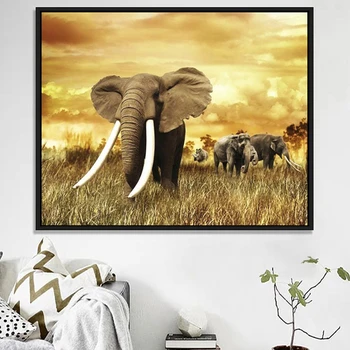 AZQSD DIY Maling Af Numre Elefant Billede Til stuen, boligindretning Unframe Maleri Af Numre, Animalsk Håndmalet Gave 160996
