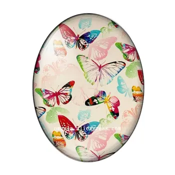 Smuk Akvarel Butterfly Kunst Malerier 13x18mm/18x25mm/30x40mm Oval foto glas facetslebet fladskærms tilbage at Gøre resultaterne 161083
