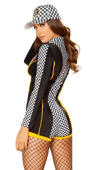 Sexy Miss Super Car Racer Racing Buksedragt Halloween Kvinder Natklub Catsuit School Cheerleader Pige Kostume 161399
