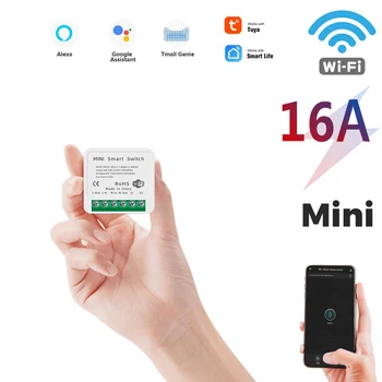 Mini Tuya Wifi DIY-Switchen Understøtter 16/10A 2-Vejs Kontrol Smart Home Automation-Modul Virker med Alexa, Google Hjem Intelligent Liv App 161682