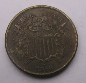 To Cent 1866 kopiere mønter